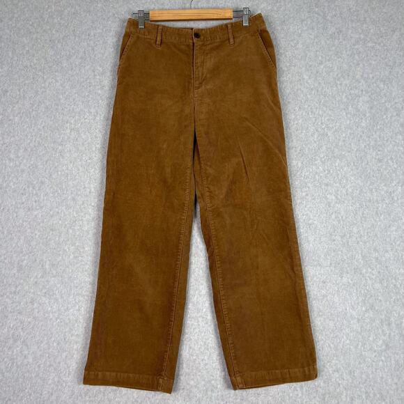 MUJI Brown Corduroy Straight Leg Pants Size Medium - Picture 1 of 15